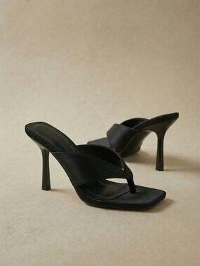 Black Casual Women's Minimalist High Heel Sandals